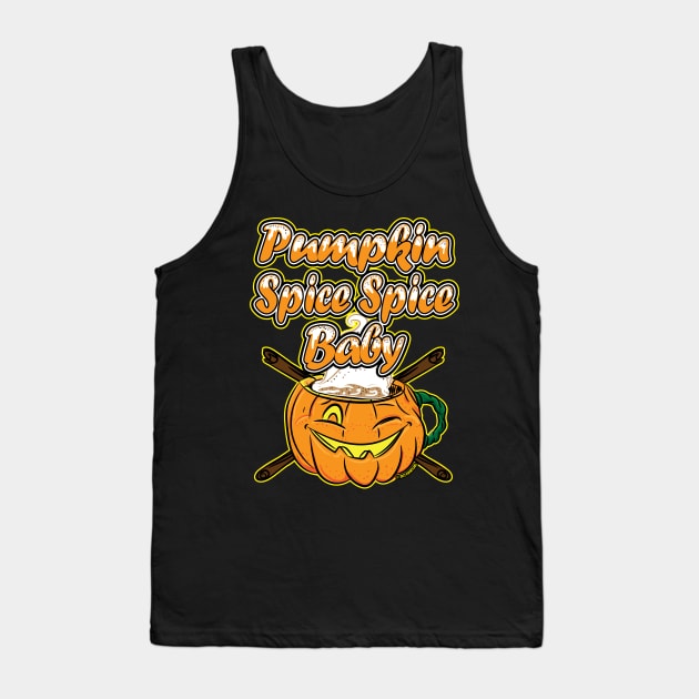 Pumpkin Spicy Spice Latte in a Jack-O-Lantern with Cinnamon Sticks Tank Top by eShirtLabs